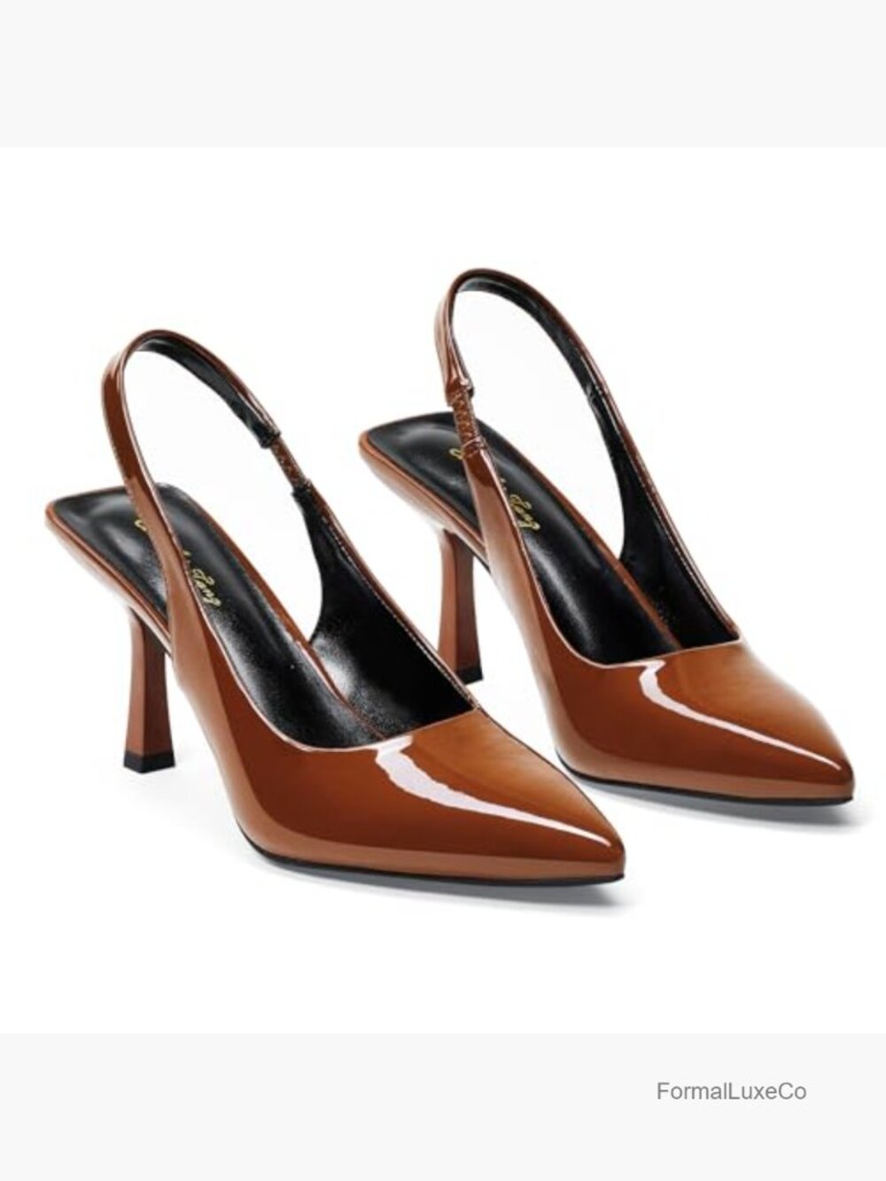 3.14" Stiletto Pumps Pointed Toe Slingback Mid Heel Party Office Shoes - Picture 5 of 7